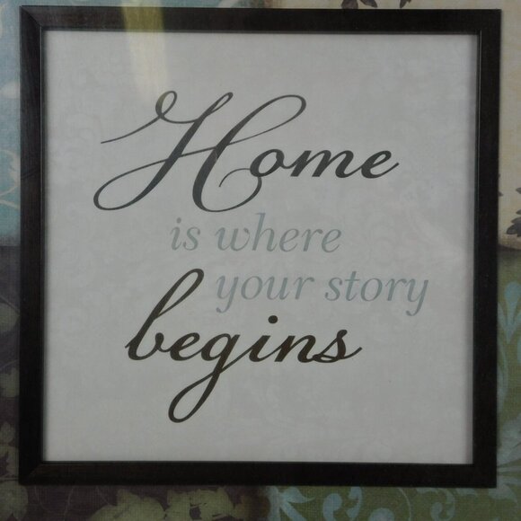 Home is Where Your Story Begins Wall Hanging Square Framed Inspirational Message - Picture 2 of 9